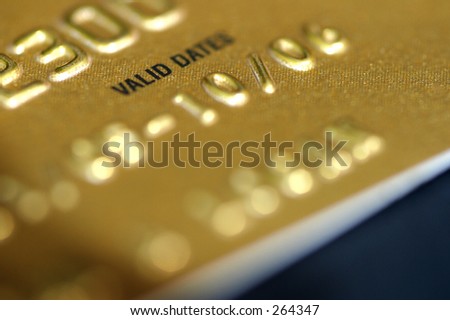 Photo of a gold credit card.