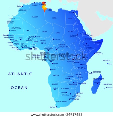 Political Map Of Africa Blank. stock vector : Political map