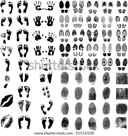 shoe print clipart. shoe prints, fingerprints,