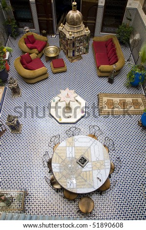 The hotel\'s interior,  Morocco, Marrakech