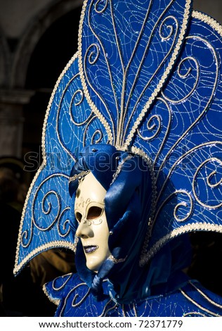 VENICE - FEBRUARY 27: Participant in The Carnival, an annual festival that starts around two weeks before Ash Wednesday and ends on Shrove Tuesday or Mardi Gras on February 27, 2011 in Venice, Italy