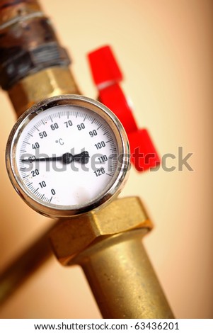 Temperature gauge , heating equipment in boiler-room