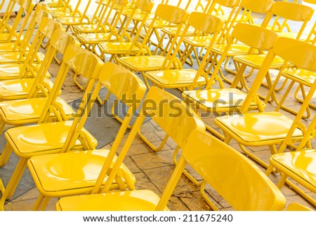 Close up yellow chair
