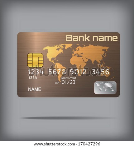 Metallic style credit card or smart card template design