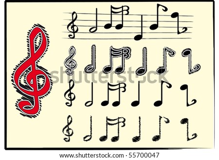 Musical notes. Set of musical notes