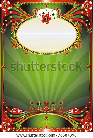Baroque Casino Background. A Poster For A Casino Party. Stock Photo