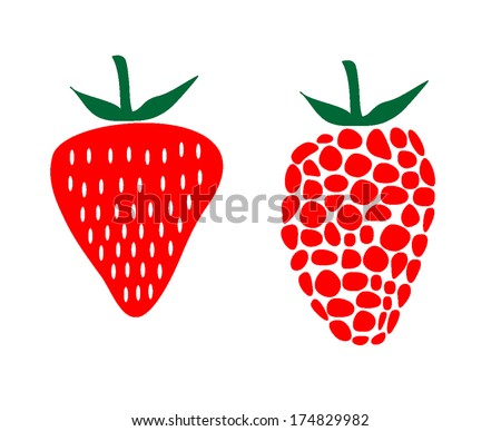 Strawberry and raspberry vector illustration Strawberry and raspberry vector illustration
