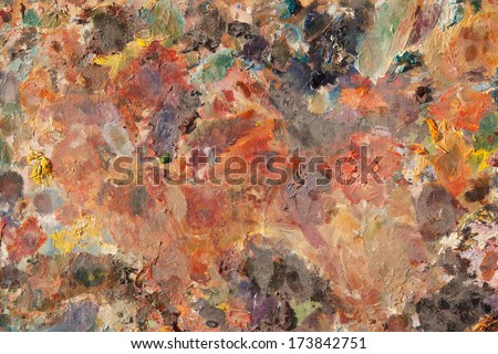 Artists oil painting palette, pastel colors