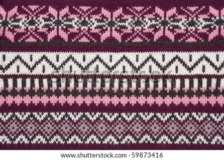 knit sweater  texture with winter ornament