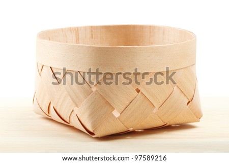 empty basket on wooden board