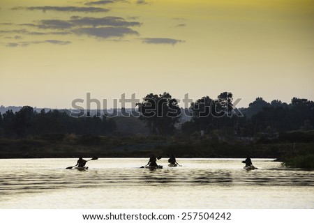 Fishermen in papyrus canoes on Lake Tana, Bahir Dar