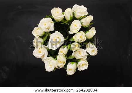 White roses view from the top