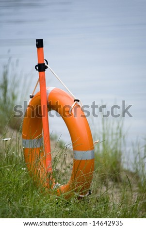 Life buoy ring on coast