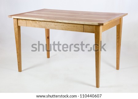 wooden table - piece of furniture in front of white blackground