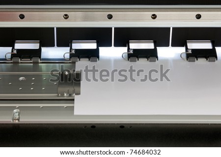 large format ink jet printer Detail with paper roll