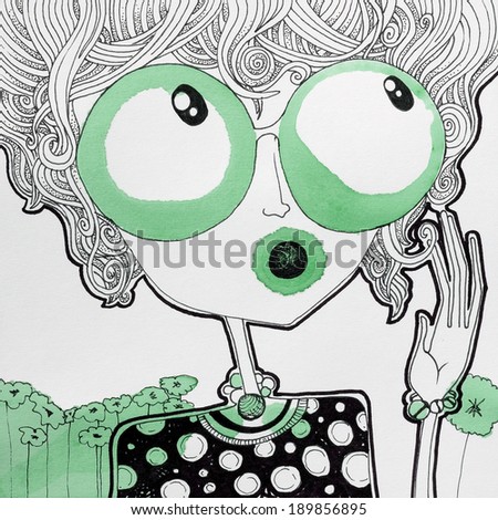 Woman\'s face looking in wonder/OH GREEN/Photo and digital
