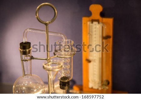 old style test tubes in chemistry laboratory