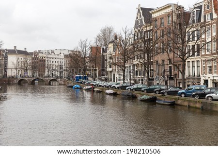 AMSTERDAM, NETHERLANDS - MARCH 16: Streets of the city, on March 16, 2014 in Amsterdam