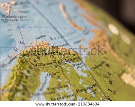 Lapland Map part of world globe