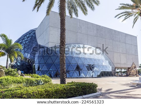 ST. PETERSBURG, FLORIDA - SEPTEMBER 2: Exterior of Salvador Dali Museum September 02, 2014 in St. Petersburg, FL. The museum has one of the largest collection of works of Salvador Dali in the world.