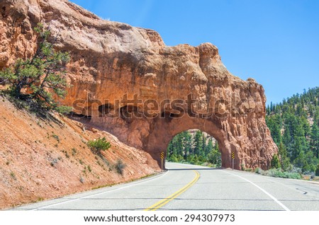 Scenic road in Bryce canyon, Utah, USA