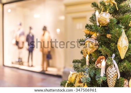 Christmas tree decoration in shopping mall