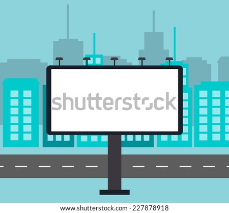 Big blank billboard in the city near road vector illustration Big blank billboard in the city near road vector illustration