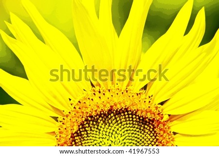sunflower made from 12 pixels points on a yellow background