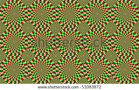 green circles forming optical effect