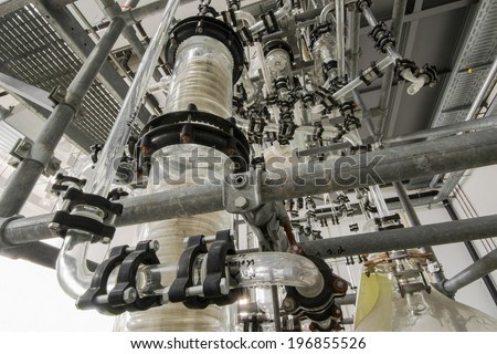 chemical plant in a technical hall chemical plant in a technical hall