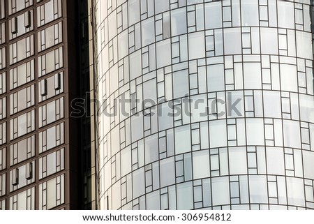 cutout of a round business tower