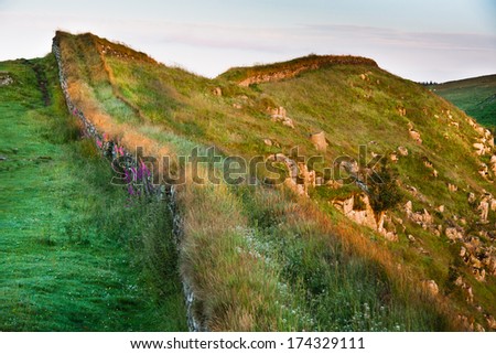 Hadrian\'s wall, Northumberland, Scotland, England, UK