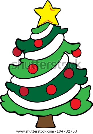 Christmas tree background for the Christmas holidays made in the style of children\'s drawings