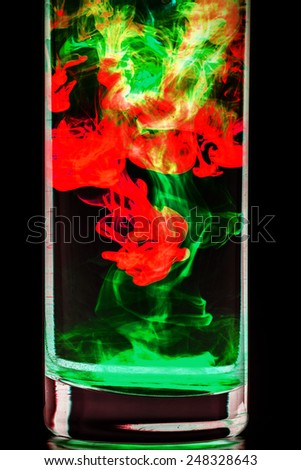 Colored ink abstract motion in water solution