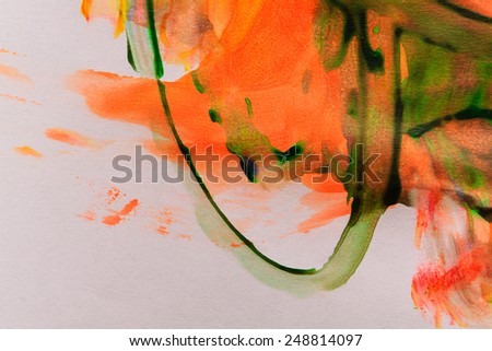 Abstract background drawn by oil paints and brushes, close up shot