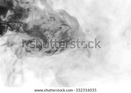 Abstract smoke on white background. Texture. Design element. Abstract art. Smoke from hookah. Macro shooting.