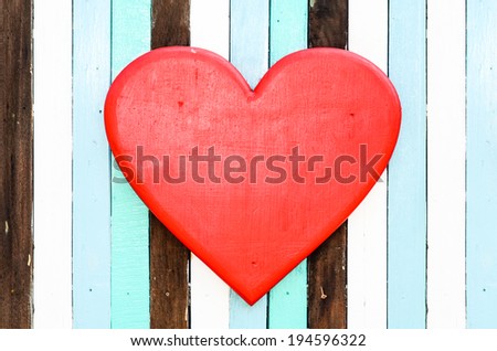 Heart on the wall with vibrant color.