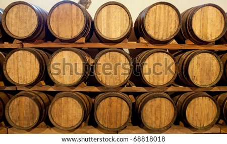 Wine barrels at a Bodega on Lanzarote, Spain