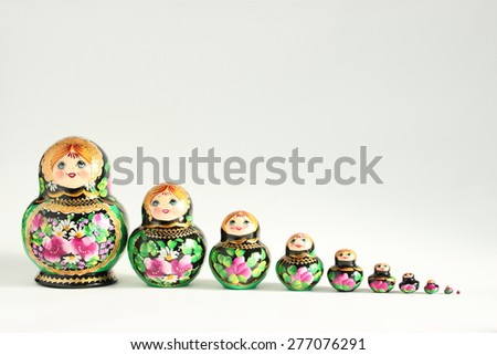 Nice set of Russian dolls matrioska, in 10 pieces