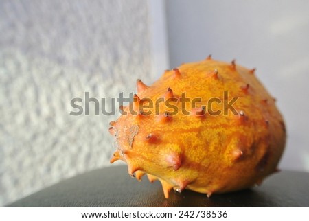 Kiwano fruit, also known as horned melon, African horned cucumber, jelly melon or melano.