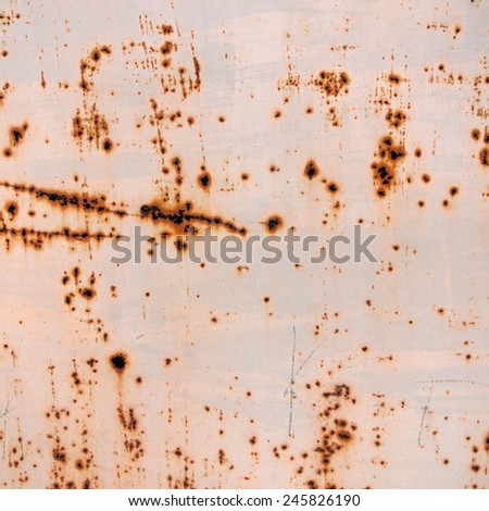 Red metal surface/texture/background covered with rust. Retro/vintage style.