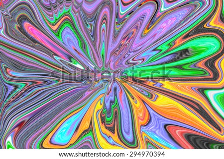 Colors disperse explosively and wavy in all directions