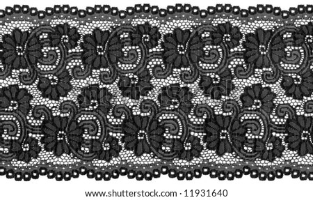 flowered  black lace