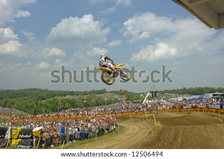 Motocross Extreme Jump over Fans