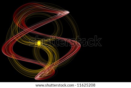 Infinity - lines in red and gold color. Background for sport, energy, power and other products.