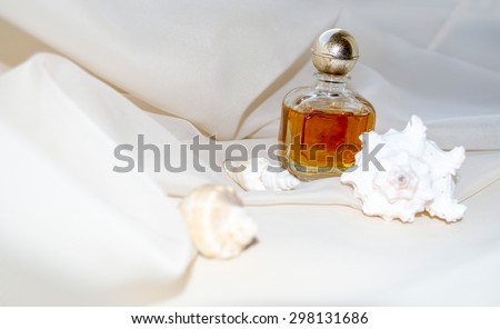 Vintage Perfume Bottle with shellfish