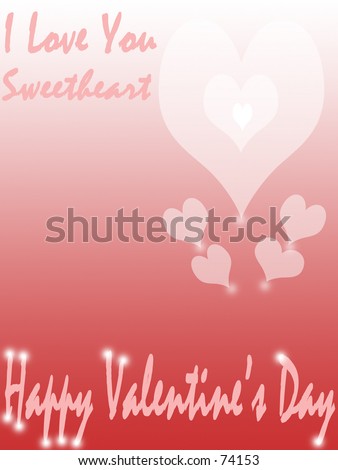 Happy Valentines Day greeting card.  Use for the front of the card.