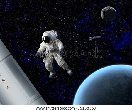 An astronaut in space.