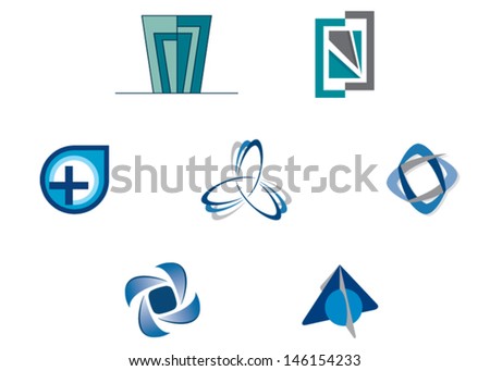 Vector set of symbols or icons for corporate business and communication Vector set of symbols or icons for corporate business and communication