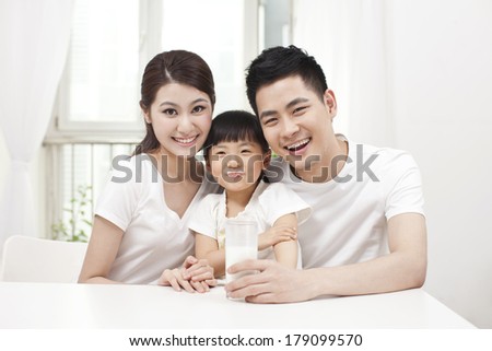 Healthy family and milk